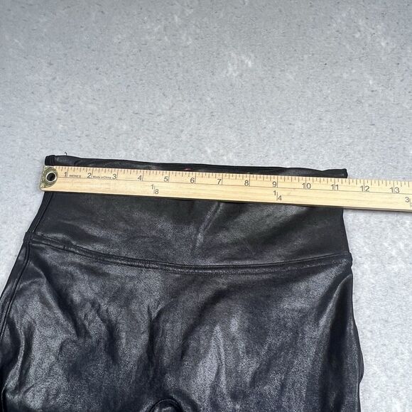 SPANX Leggings Size Small Black Faux in Classic Glossy Inseam 25 in - Picture 5 of 11